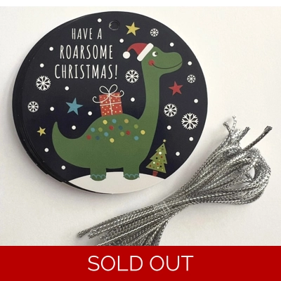 10 Dinosaur Christmas Gift Tags